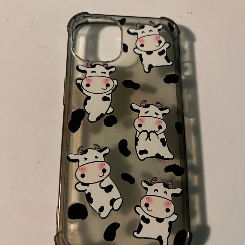 Cow Pattern iPhone 13 Case - Black and White